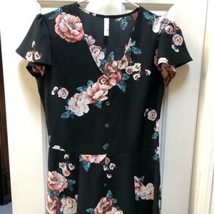 Xhilaration floral short sleeve mini dress